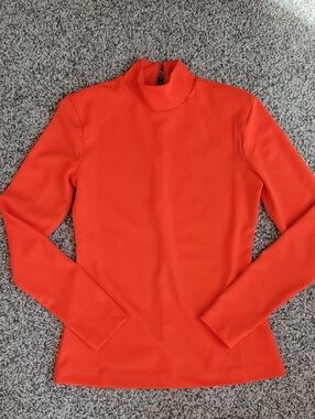 H&M Orange Mock Neck Long Sleeve Top